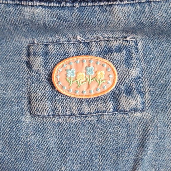 Mushroom patch Jean Jacket Forever 21 denim rare - Picture 6 of 6